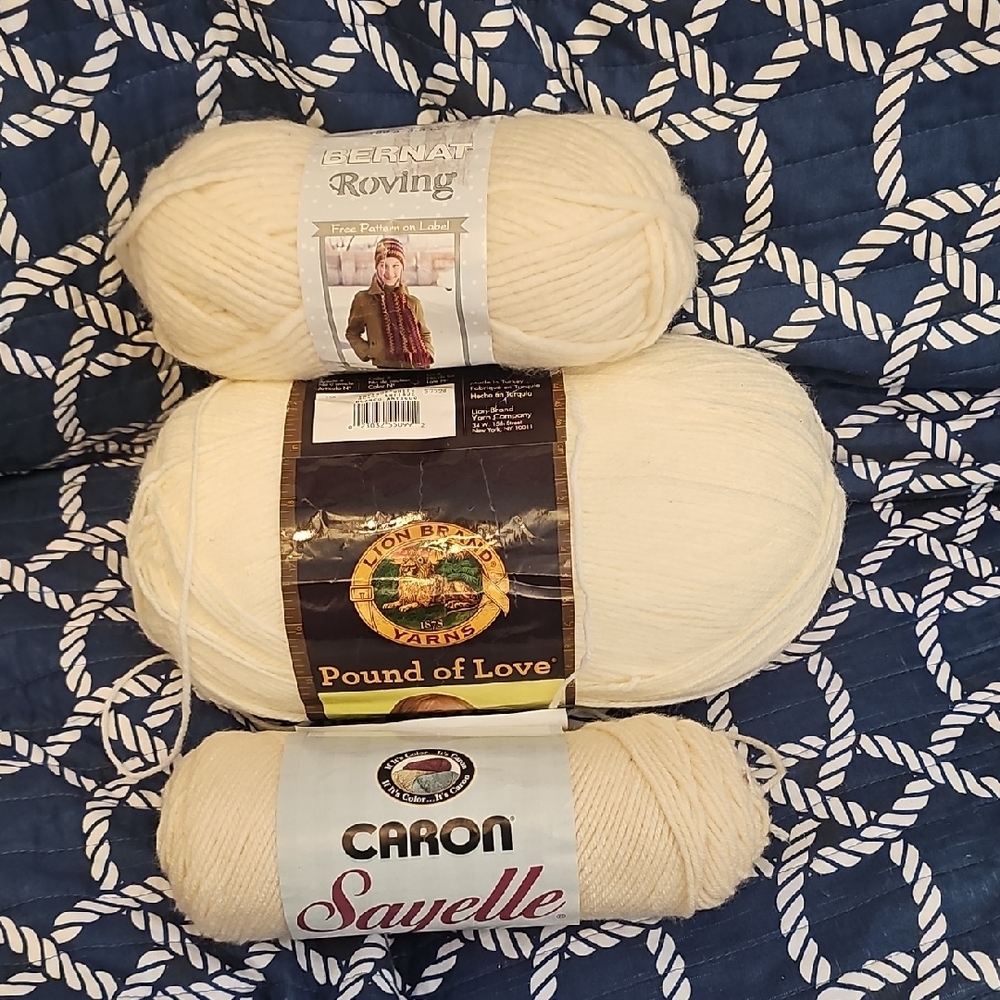 Lion Brand Yarn An of Cream Yarn Bundle Two Other Brands.